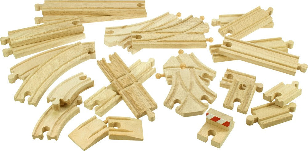 BigJigs Wooden Train Low Level Expansion Set (25 pieces)