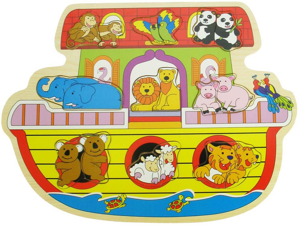 BigJigs Chunky Lift Out Puzzle - Noah's Ark