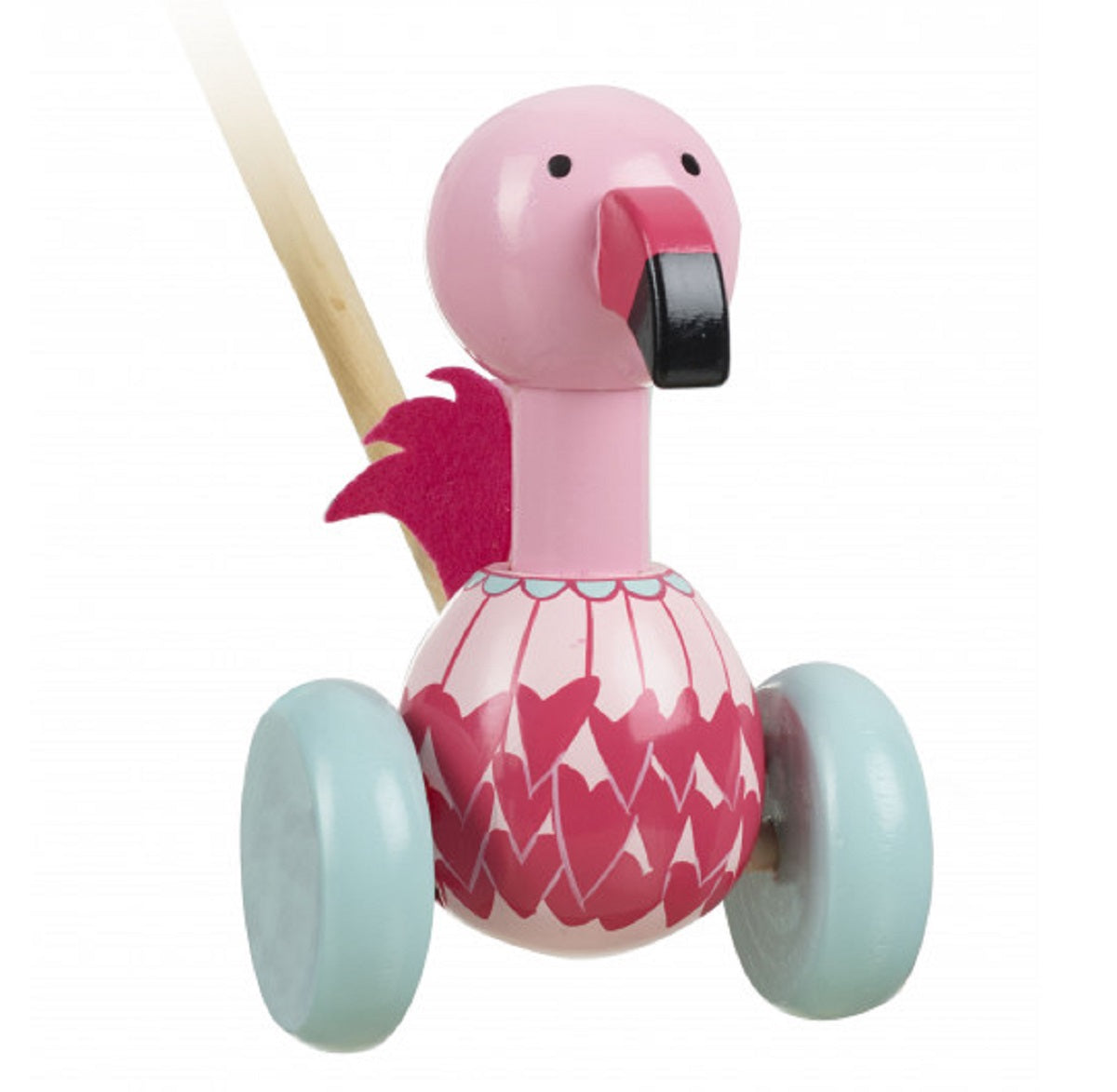Push Along Wooden Flamingo