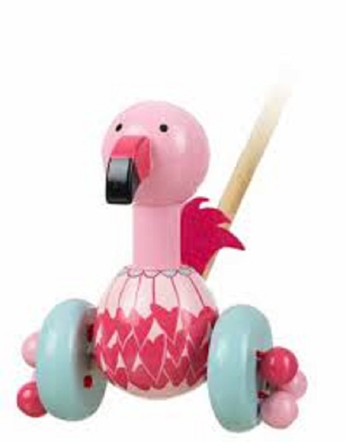 Push Along Wooden Flamingo