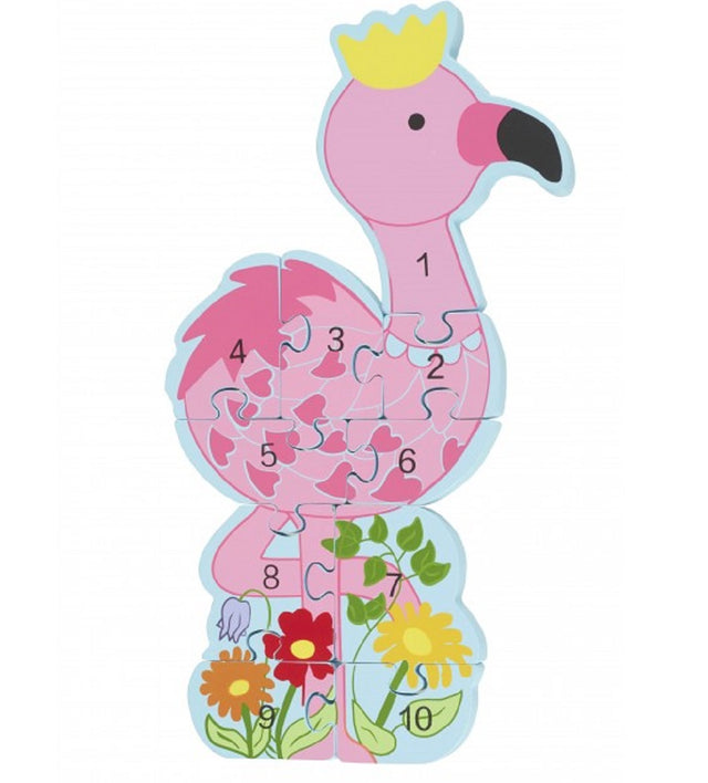 Flamingo Wooden Number Puzzle
