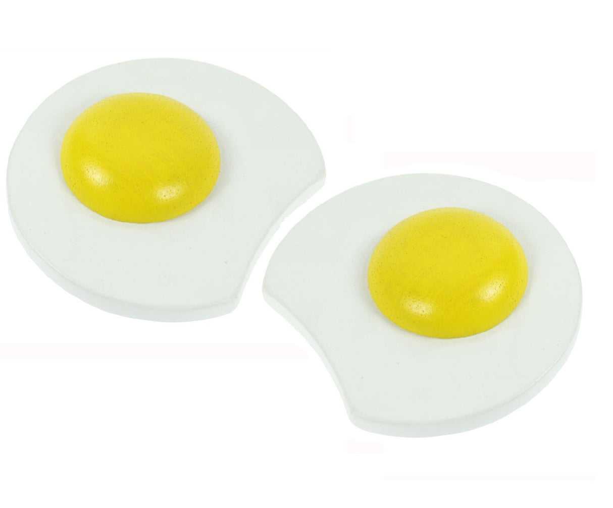 2 x Wooden Fried Eggs