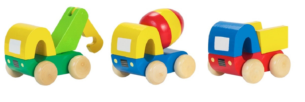 Set of 3 First Wooden Trucks