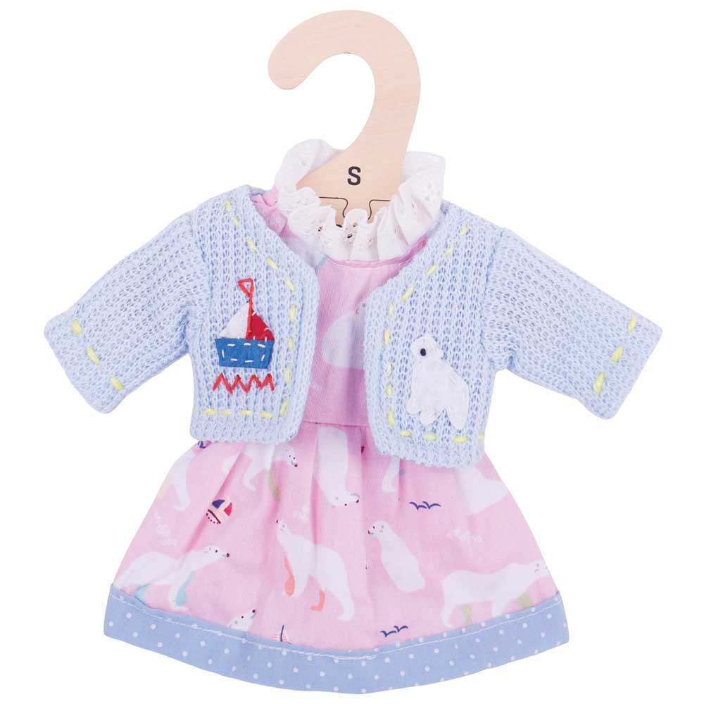 Polar Bear Pink Dress (for Size Small Doll)