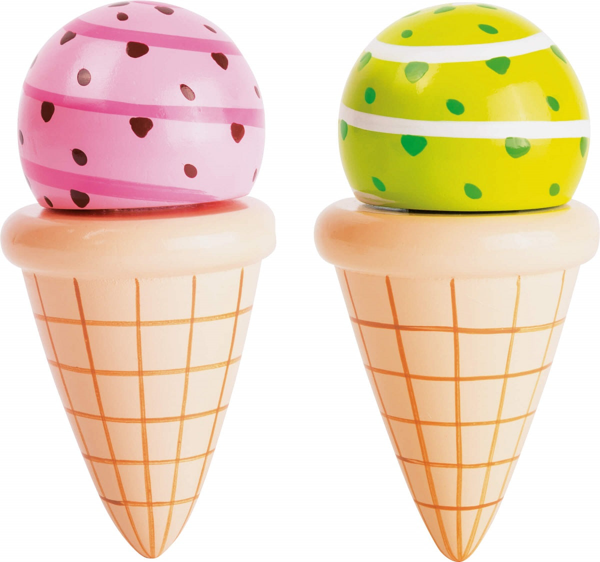 Set of 2 Wooden Ice Cream Cones