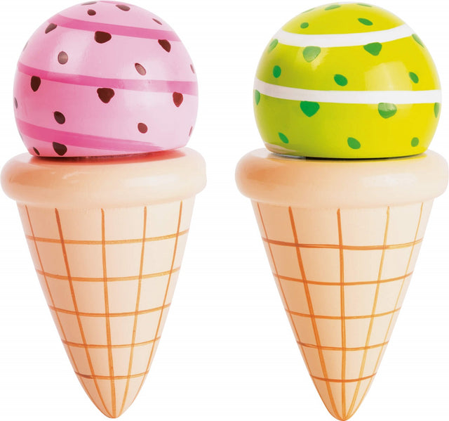 Set of 2 Wooden Ice Cream Cones
