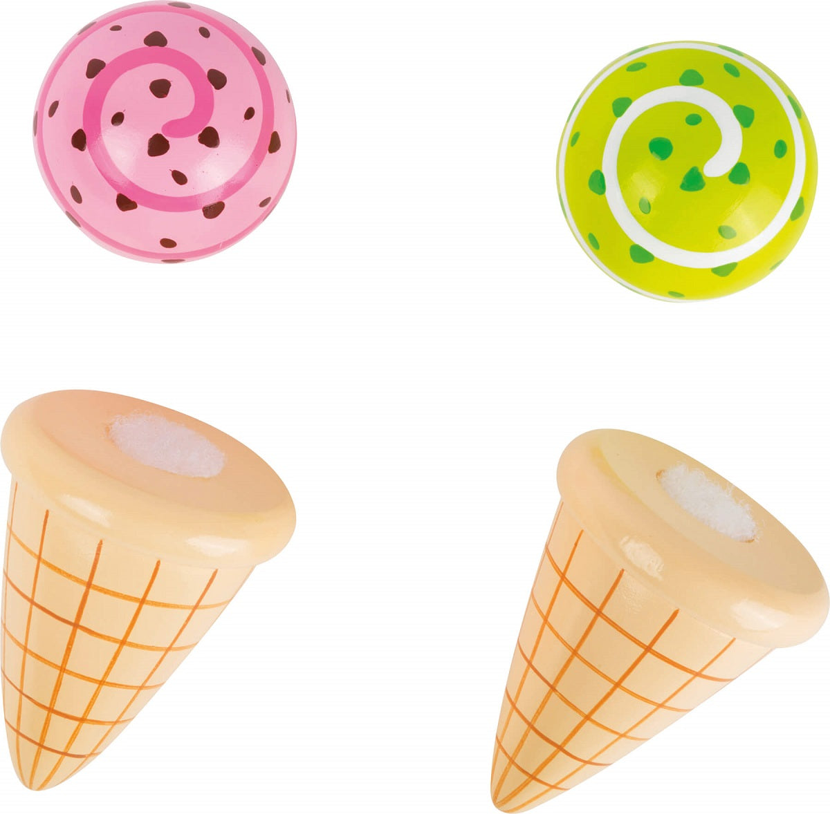 Set of 2 Wooden Ice Cream Cones
