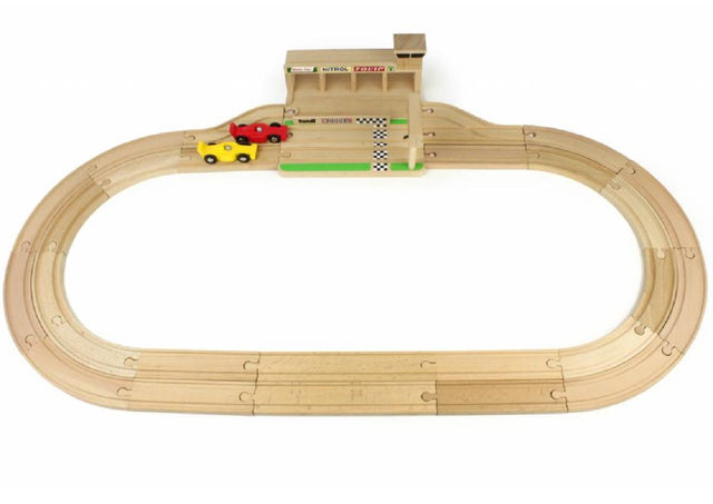 Ikonic Toys Wooden Race Track Set