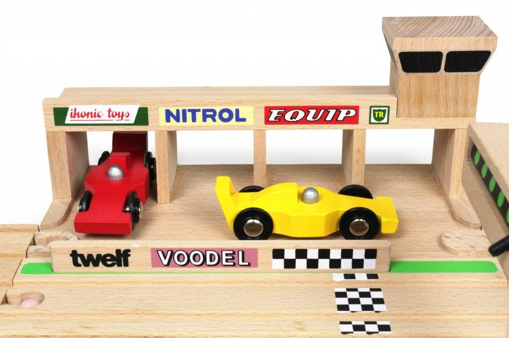 Ikonic Toys Wooden Race Track Set