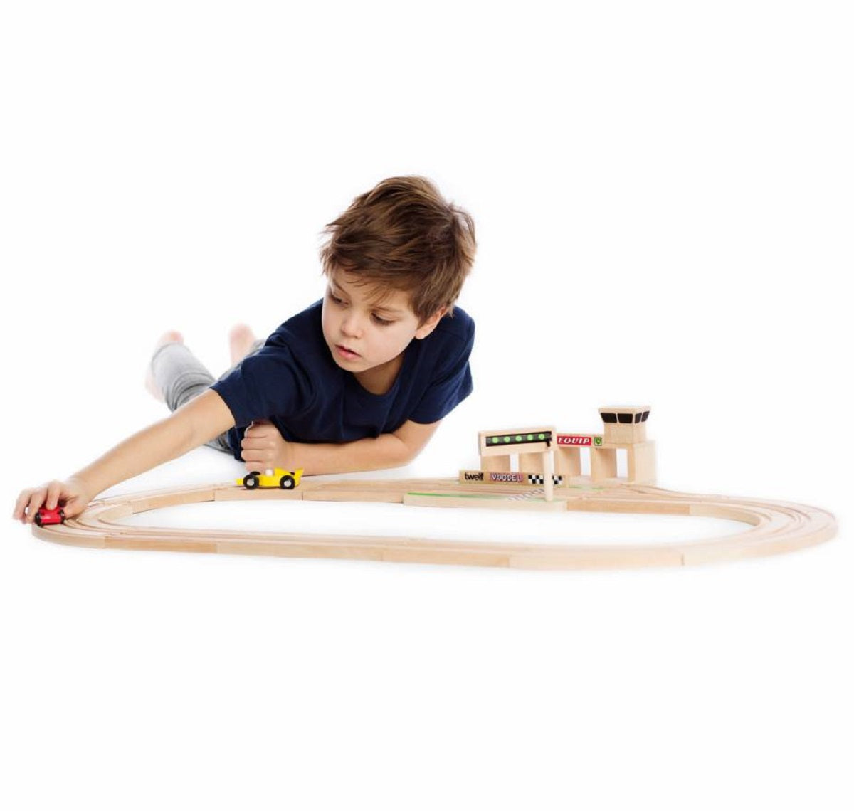 Ikonic Toys Wooden Race Track Set