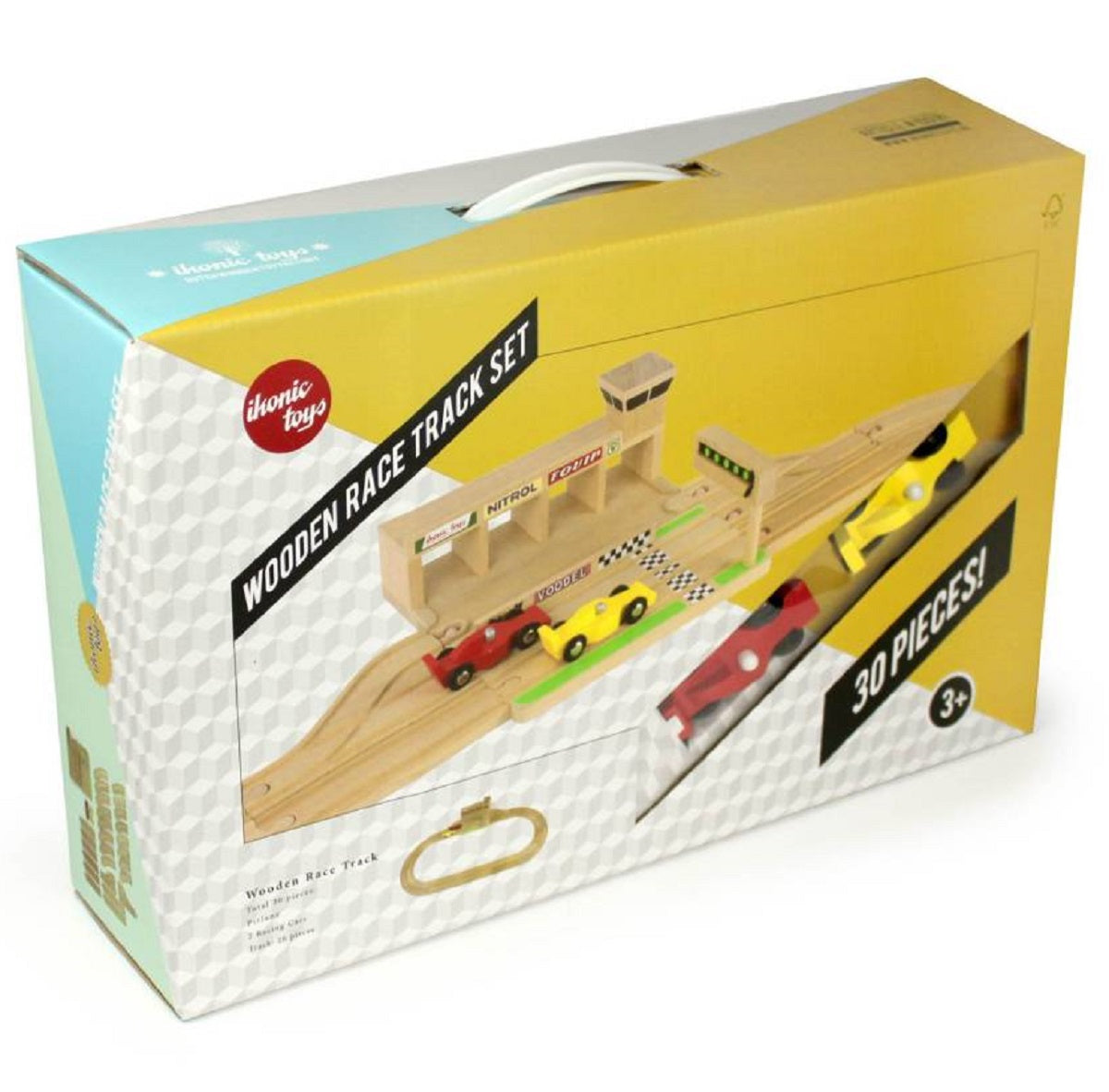 Ikonic Toys Wooden Race Track Set