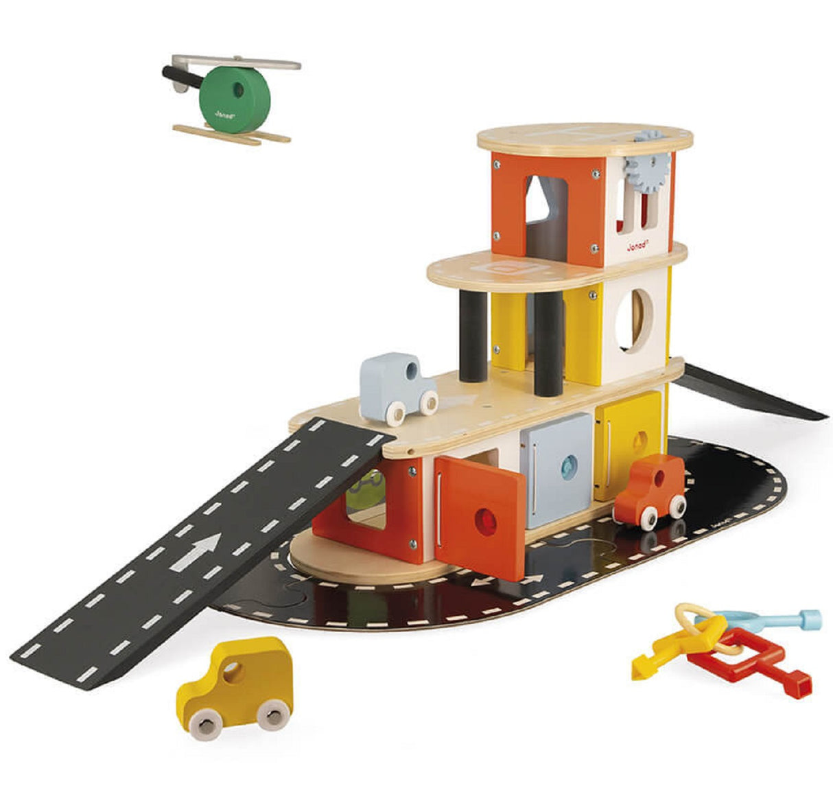 New Janod Wooden Toy Garage
