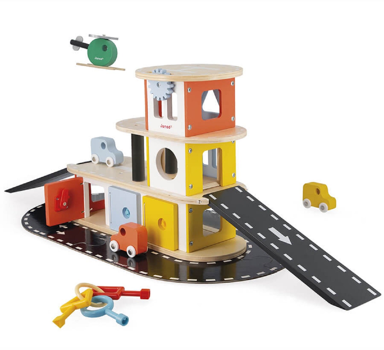 New Janod Wooden Toy Garage