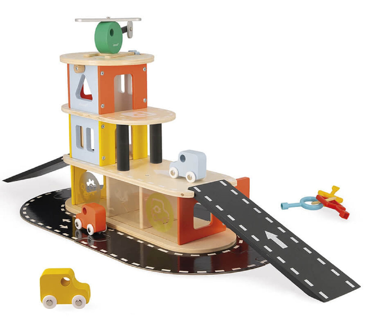 New Janod Wooden Toy Garage
