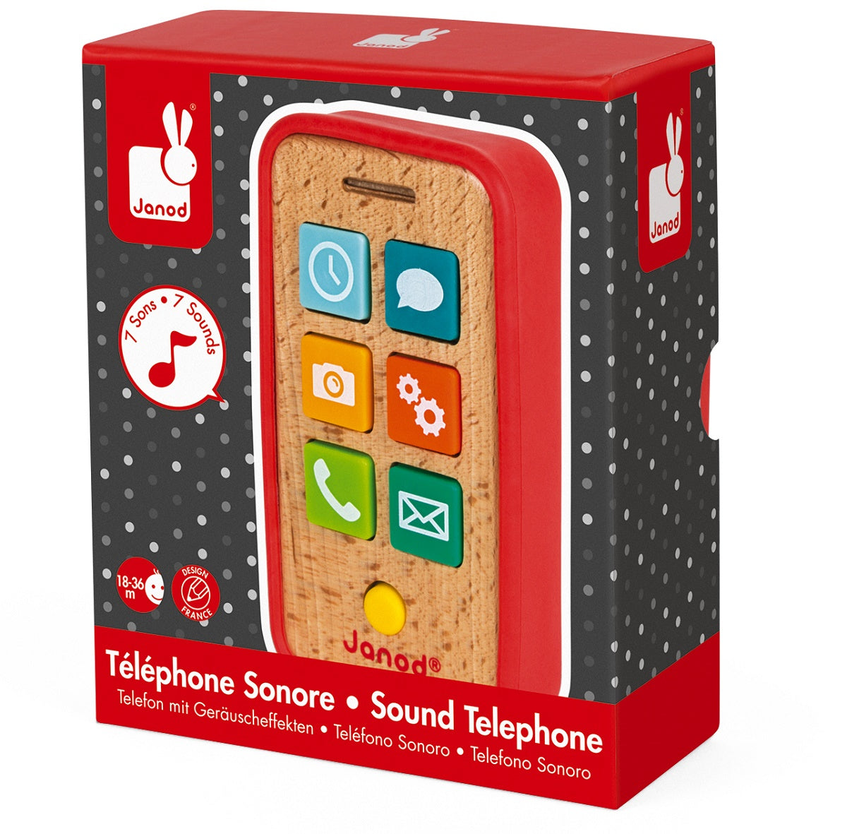 Wooden Mobile Telephone with Sounds