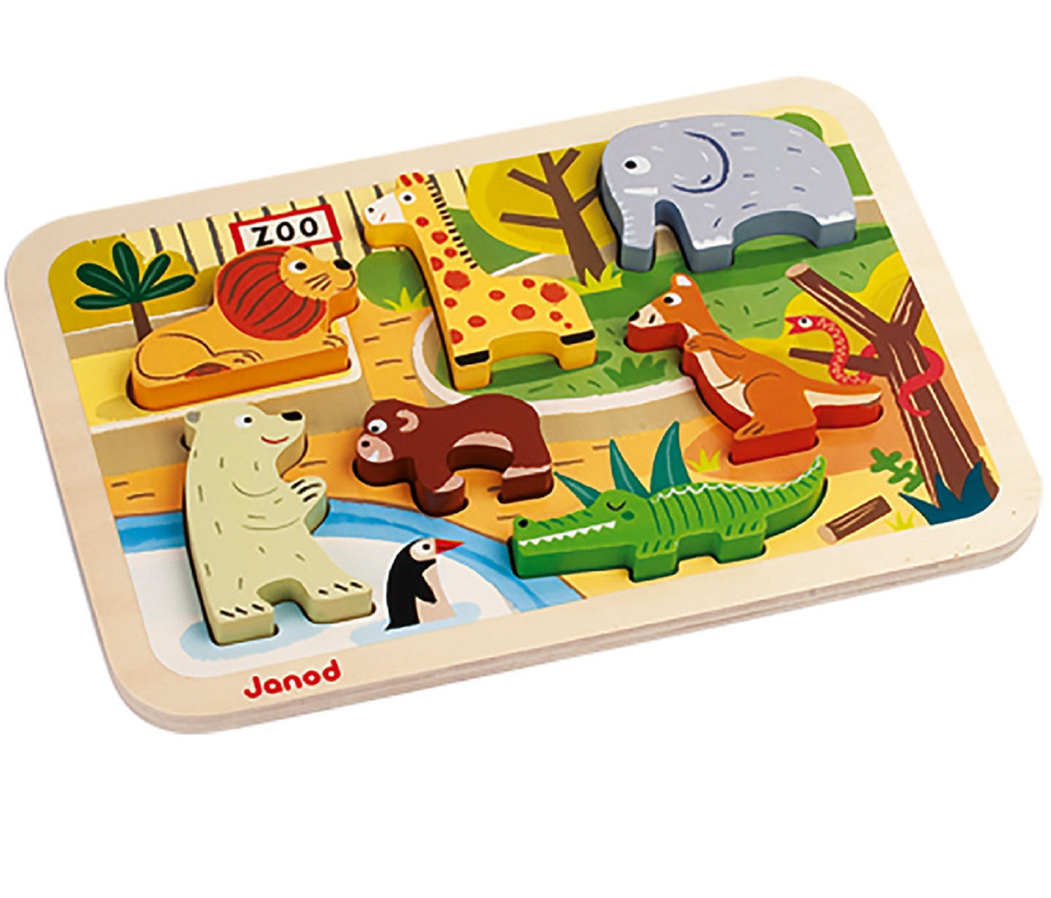 Chunky Wooden Zoo Puzzle