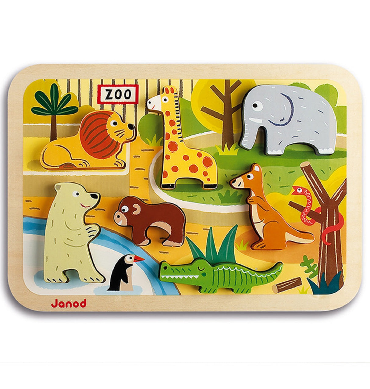 Chunky Wooden Zoo Puzzle