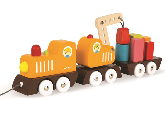Pull Along Multi Colours Crane Train