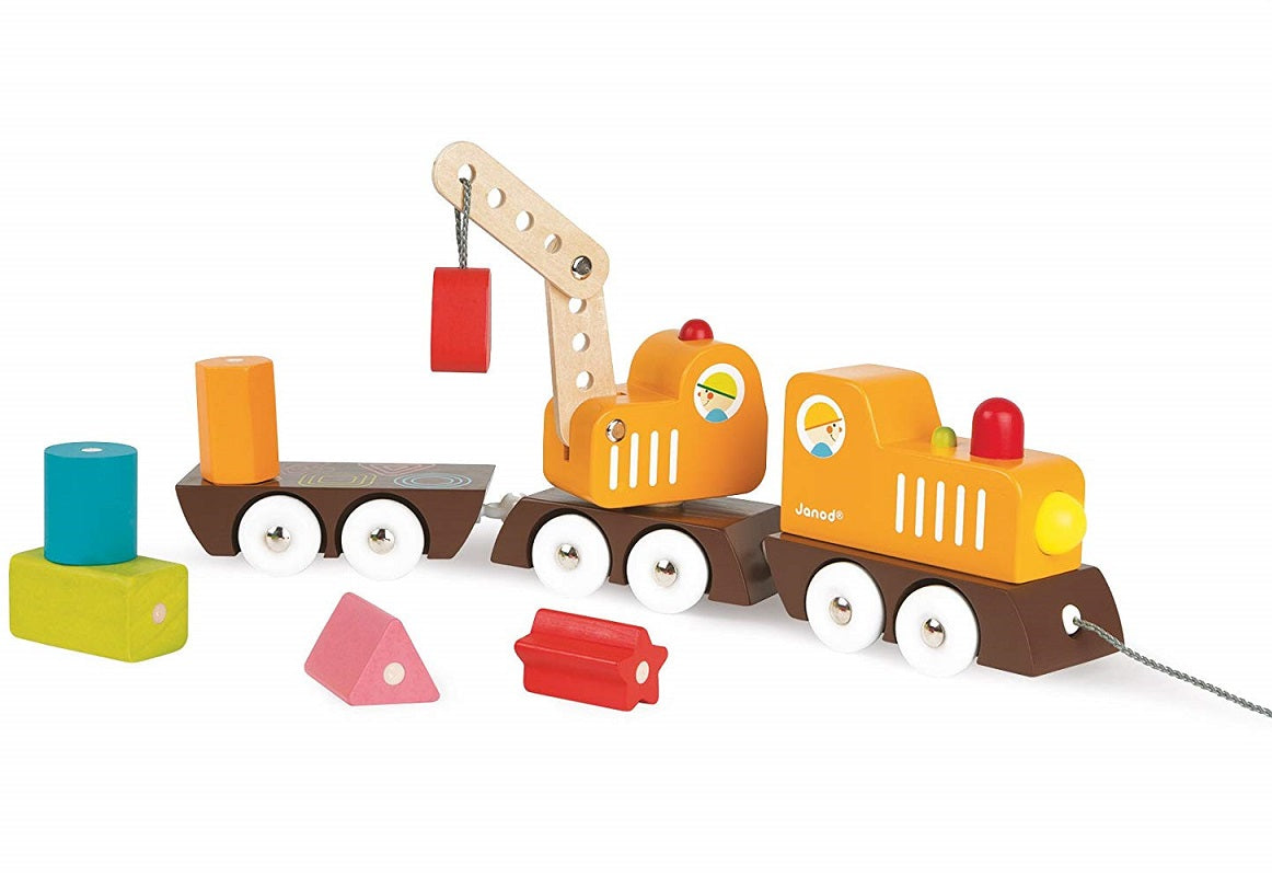 Pull Along Multi Colours Crane Train