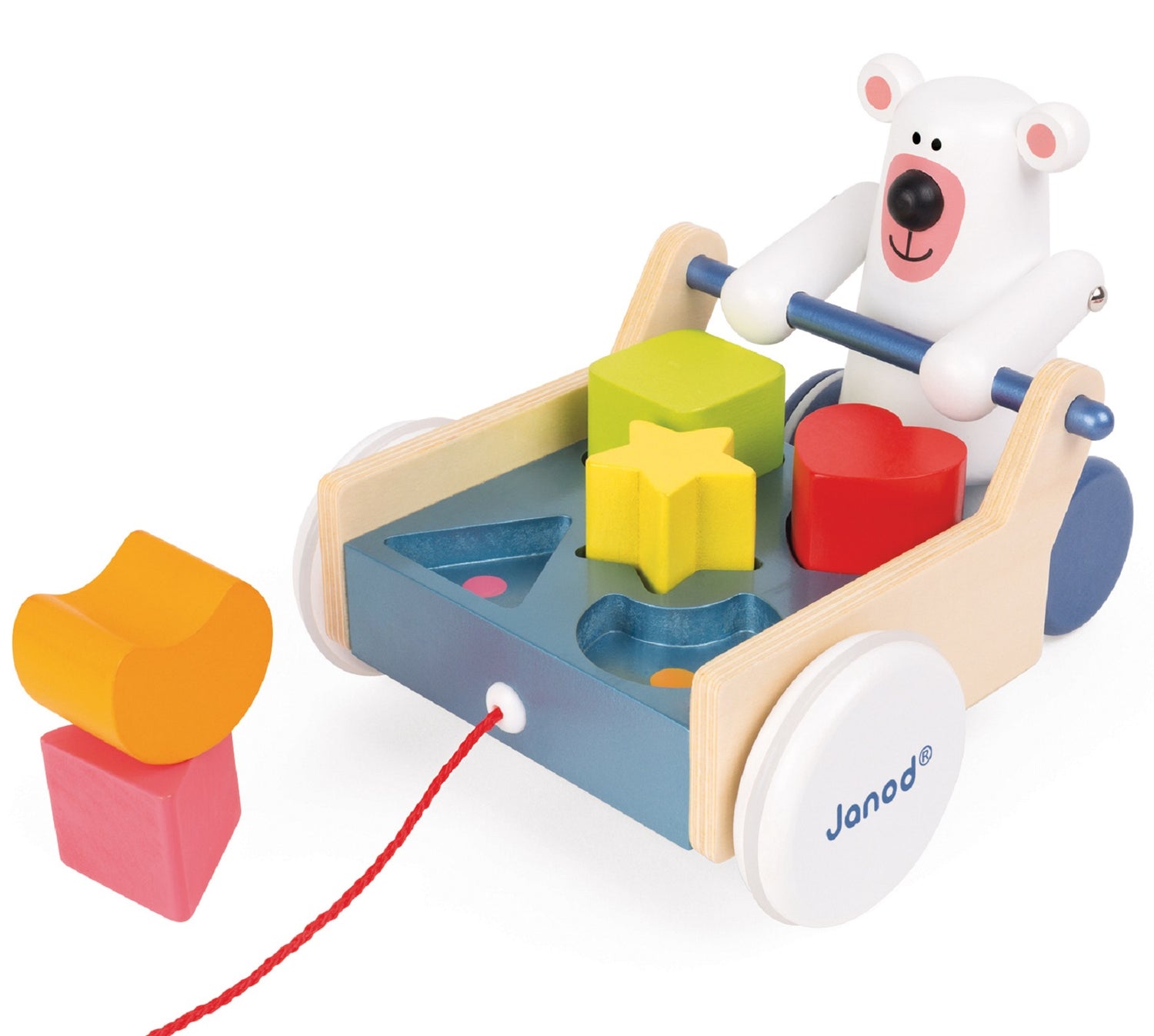 Janod Shape Box Pull Along Bear