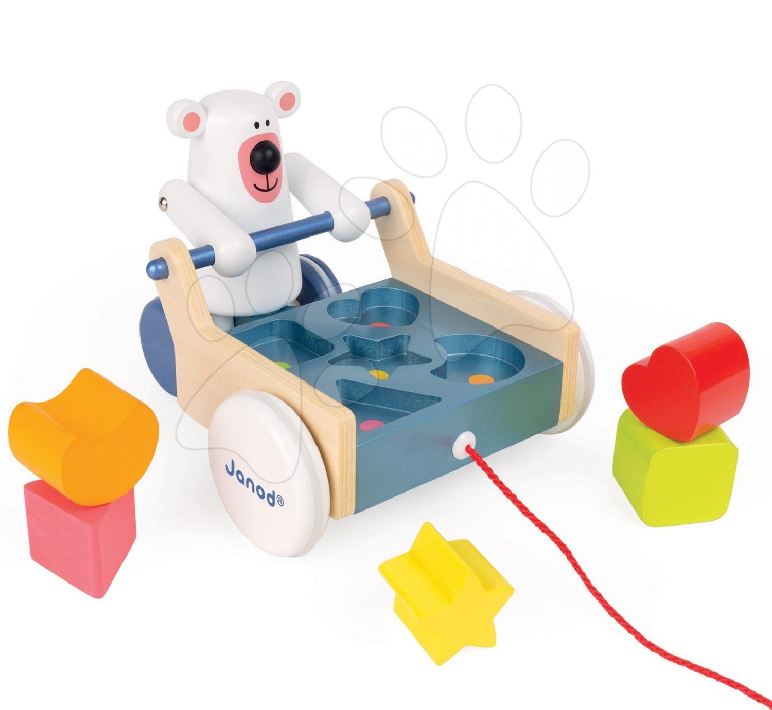 Janod Shape Box Pull Along Bear