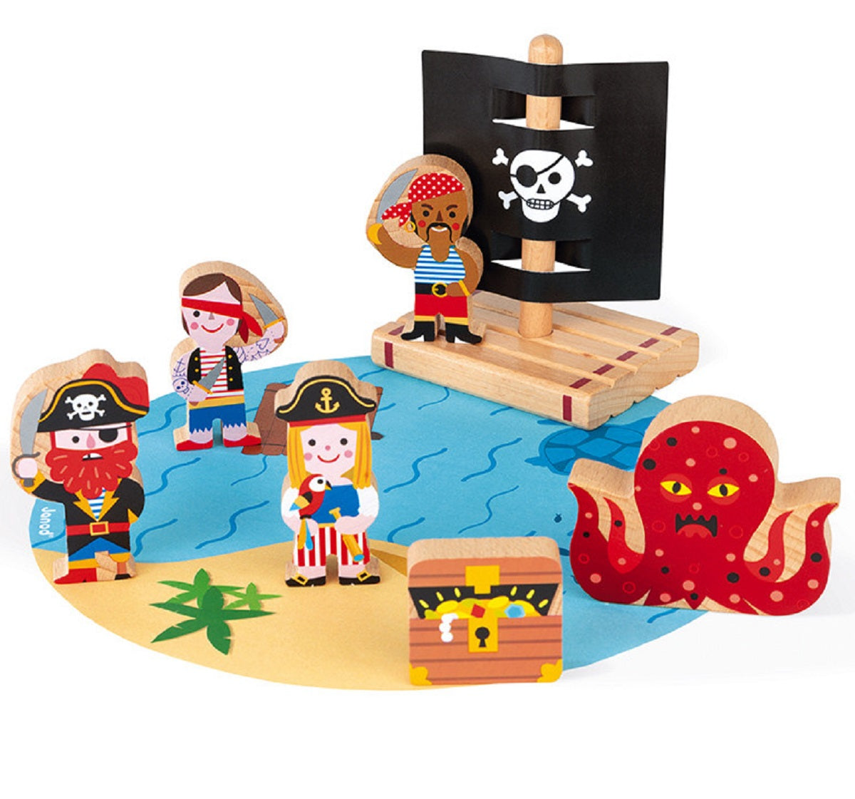 Wooden Mini Playset - Pirates