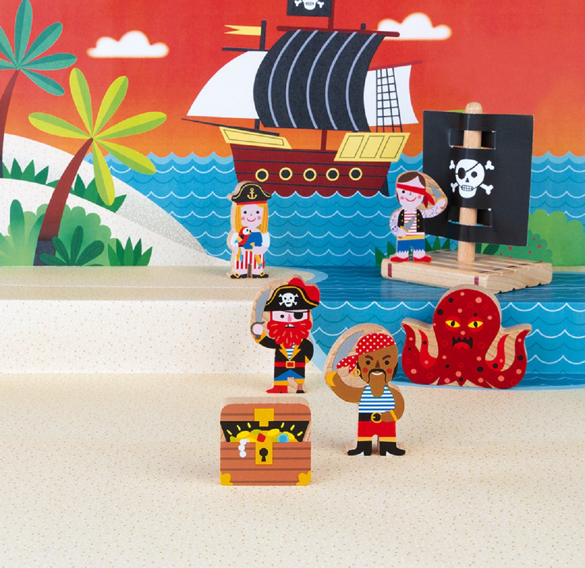 Wooden Mini Playset - Pirates