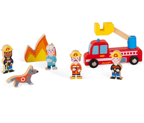 Wooden Mini Playset - Firefighters
