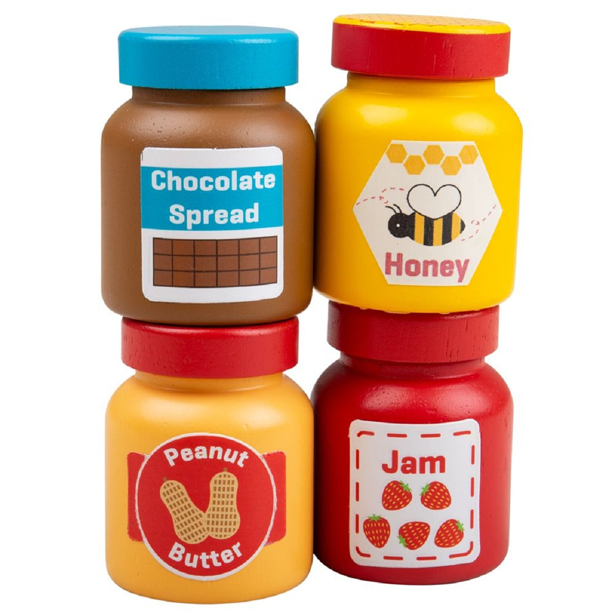 4 x Wooden Jars of Jam & Preserves