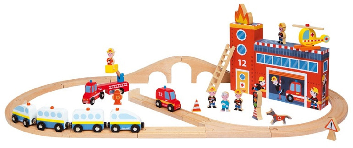 Janod Story Express Firefighters Train Set