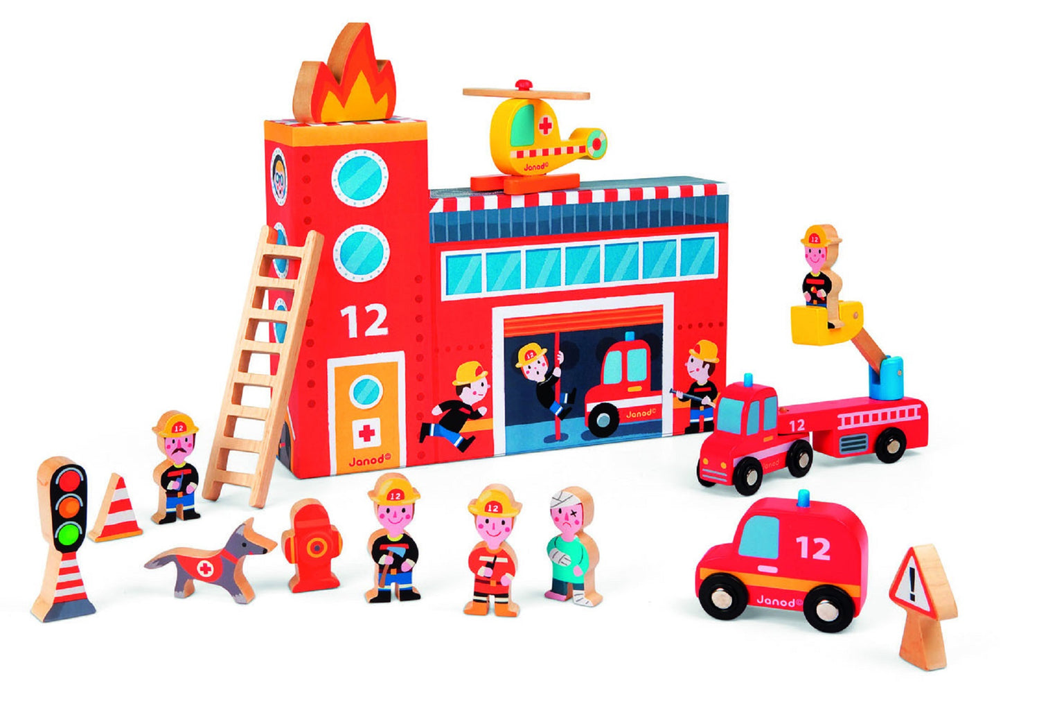 Janod Story Express Firefighters Train Set