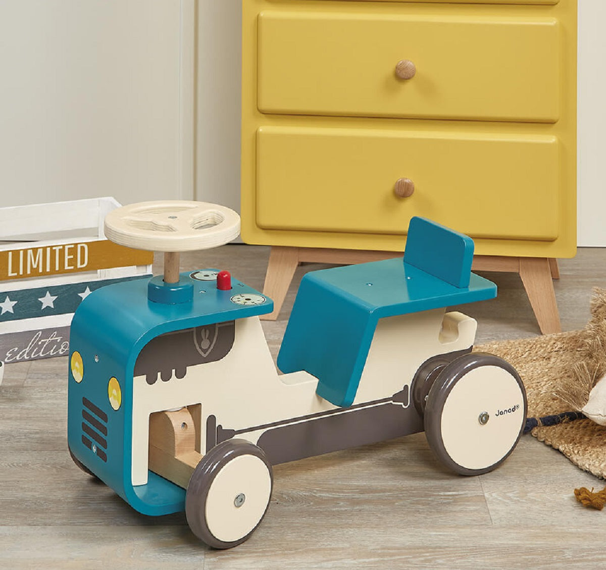 Ride on Blue Wooden Tractor