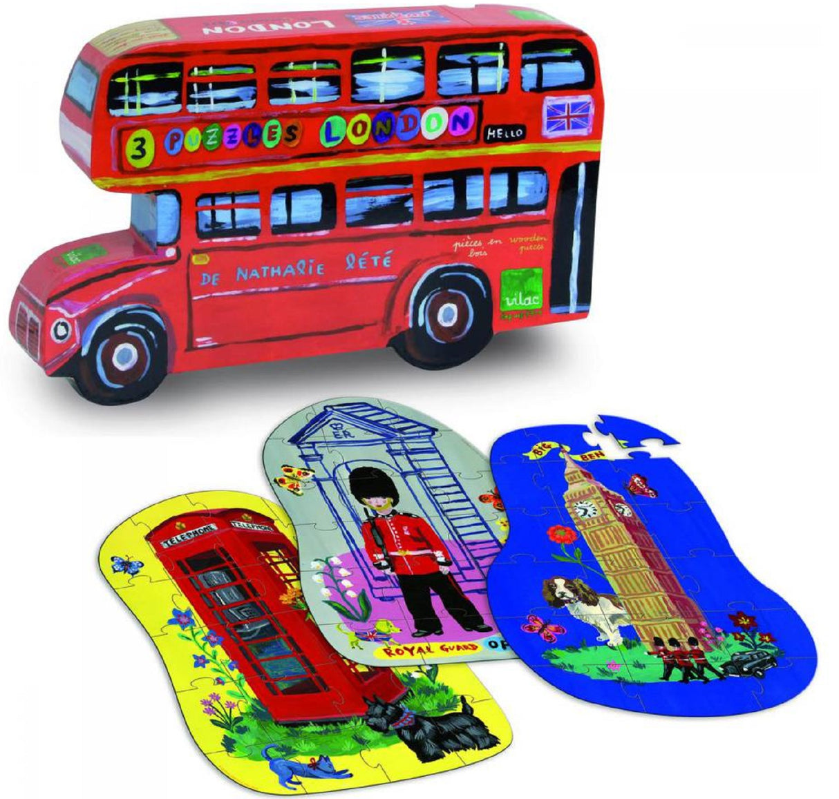 Set of 3 Wooden London Jigsaw Puzzles