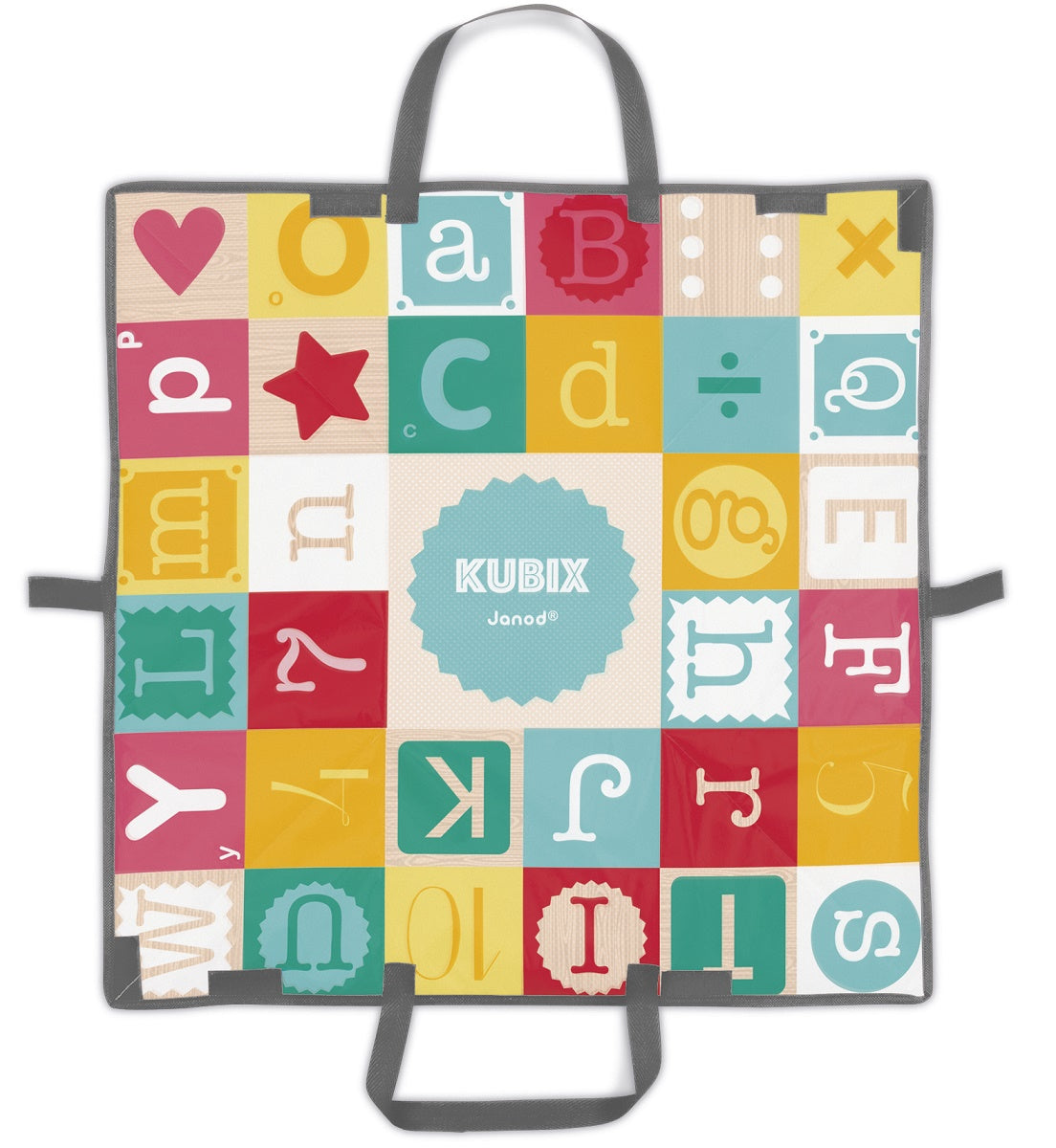 Kubix 40 Letter and Number Blocks with Play Mat