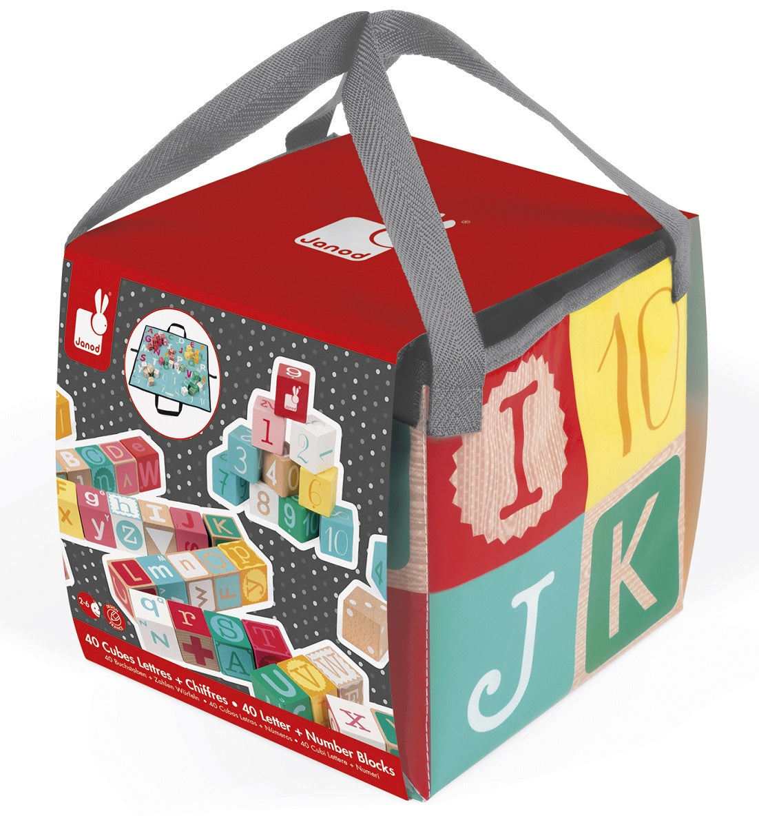 Kubix 40 Letter and Number Blocks with Play Mat