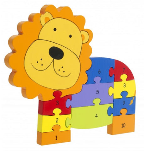 Lion Wooden Number Puzzle
