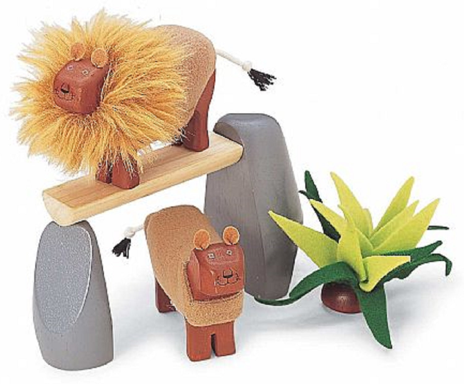 Wooden Lion and Lioness