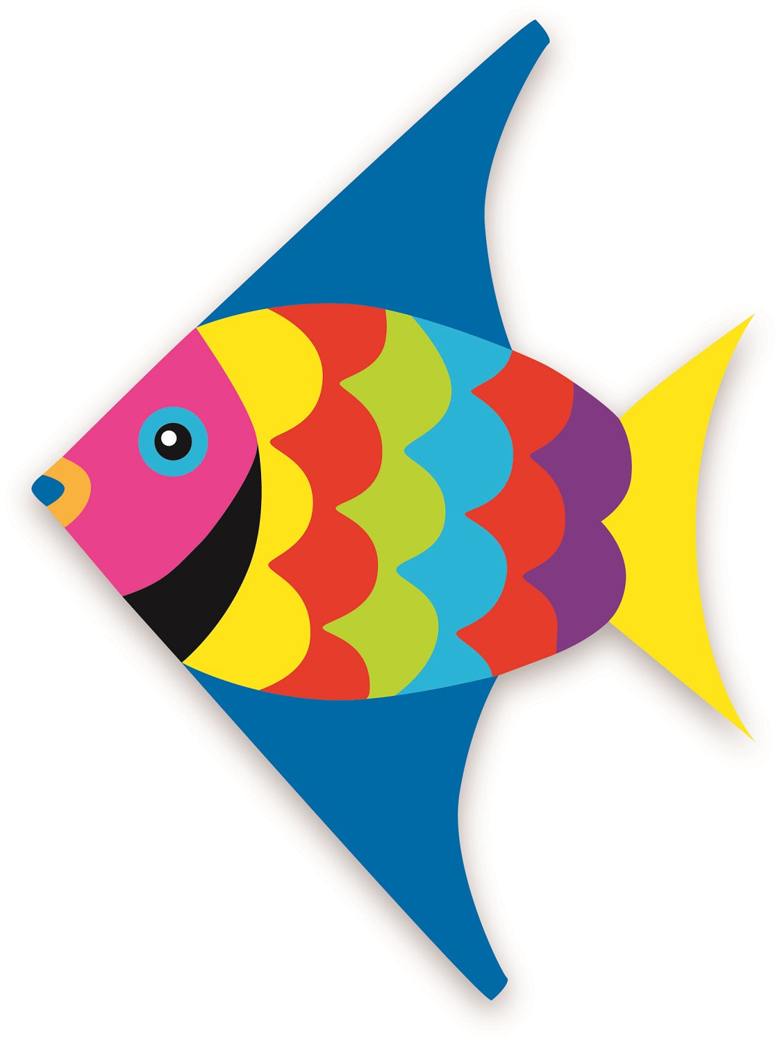Large Multi Coloured Fish Kite