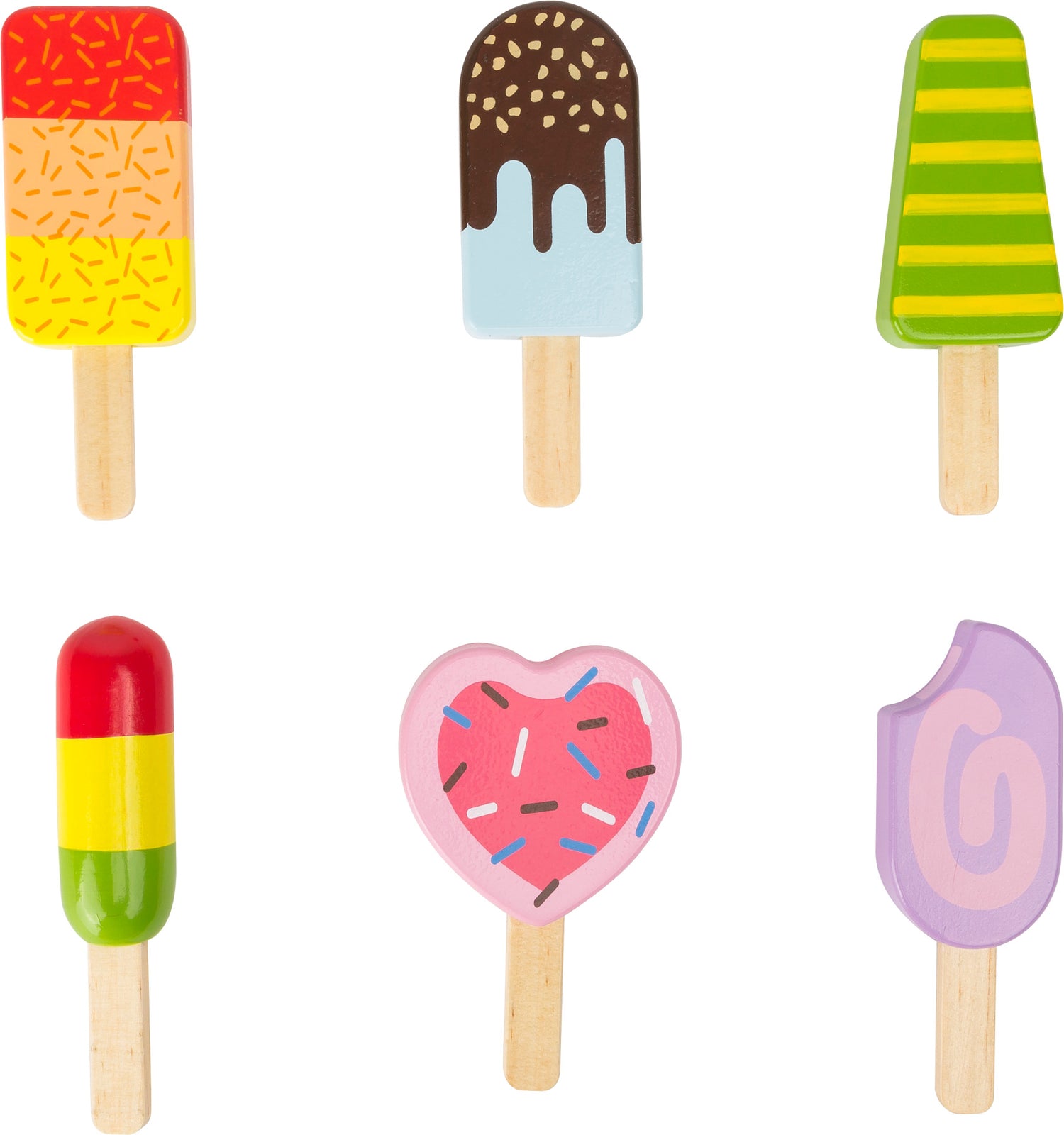 Set of 6 Wooden Ice Lollies