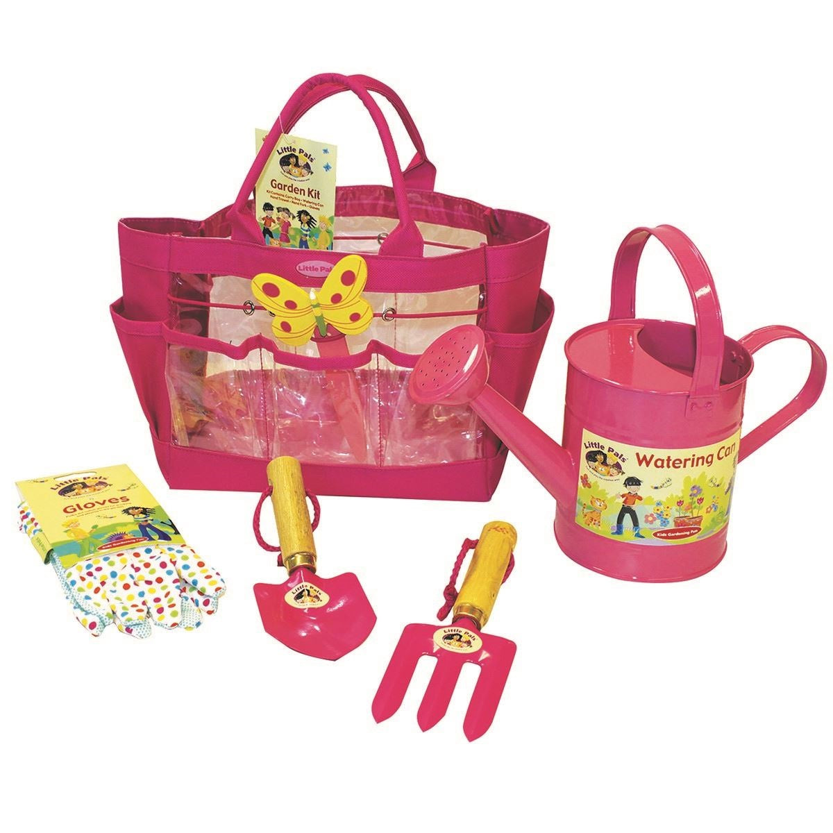 Pink Garden Tools & Watering Can Kit