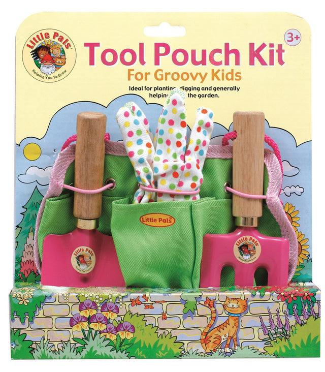Childrens Pink Garden Tool Belt Set