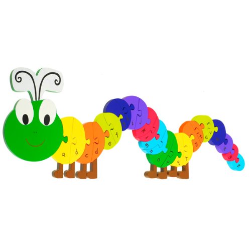 Large Wooden Caterpillar Alphabet Puzzle