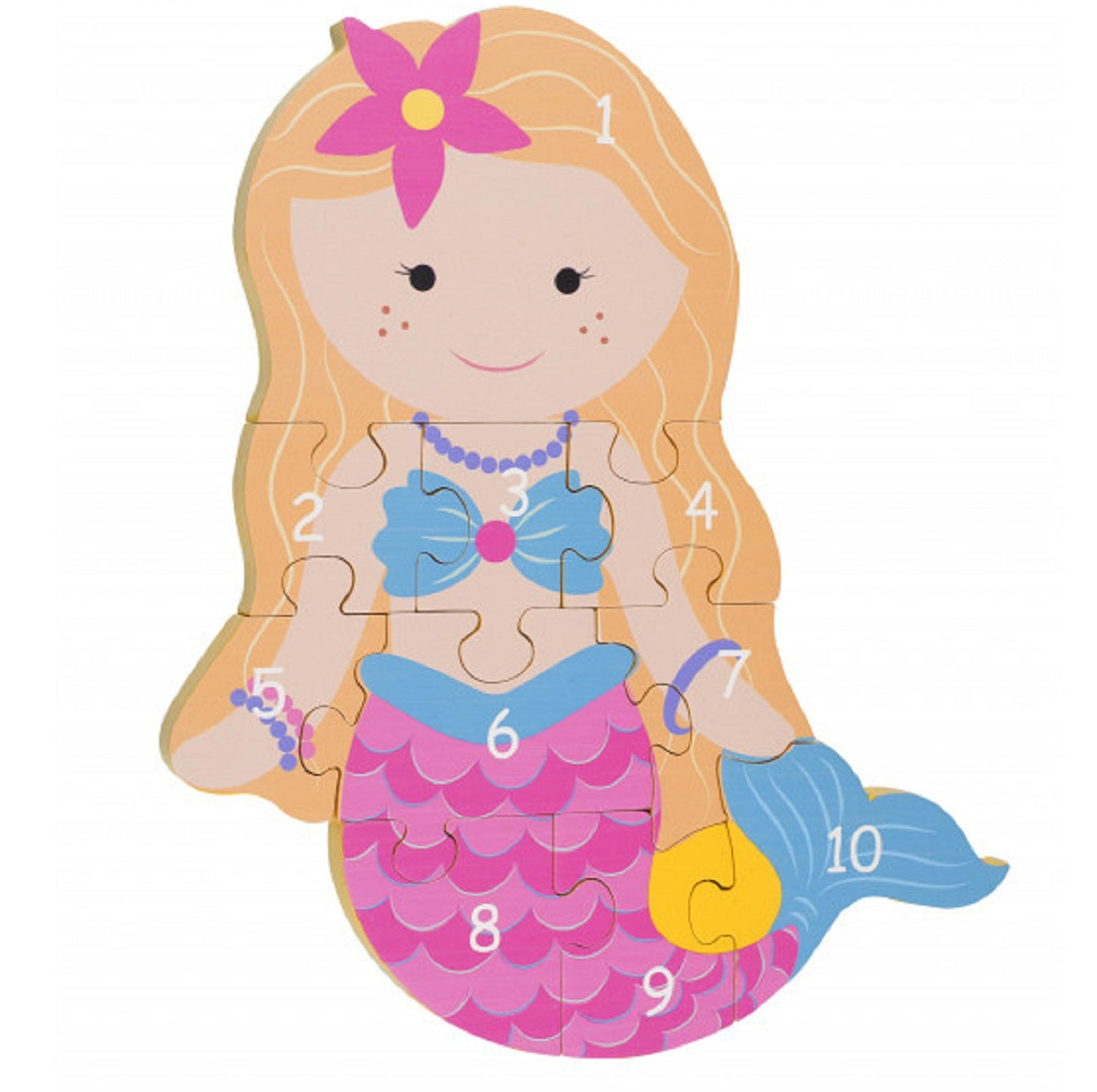 Mermaid Wooden Number Puzzle