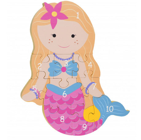 Mermaid Wooden Number Puzzle