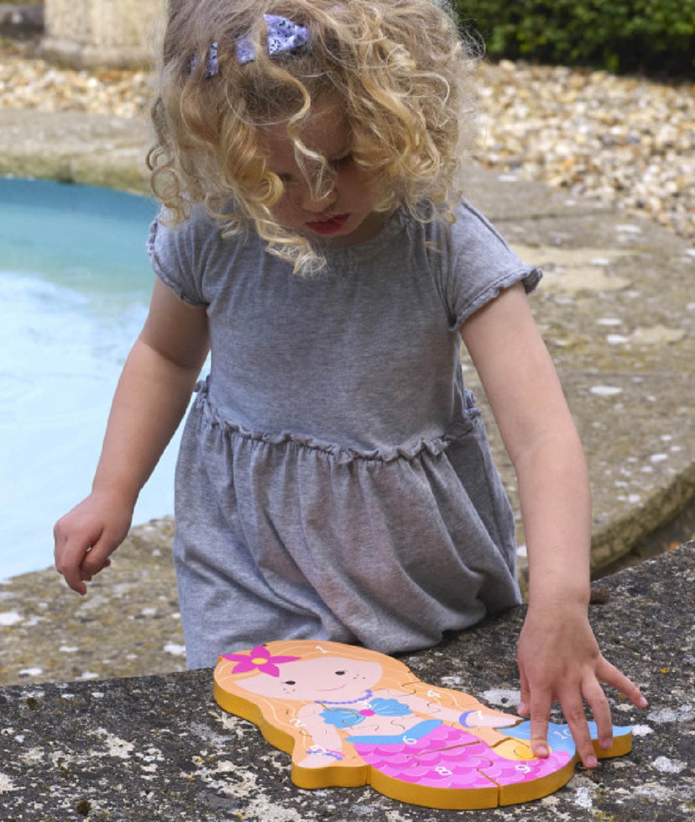 Mermaid Wooden Number Puzzle