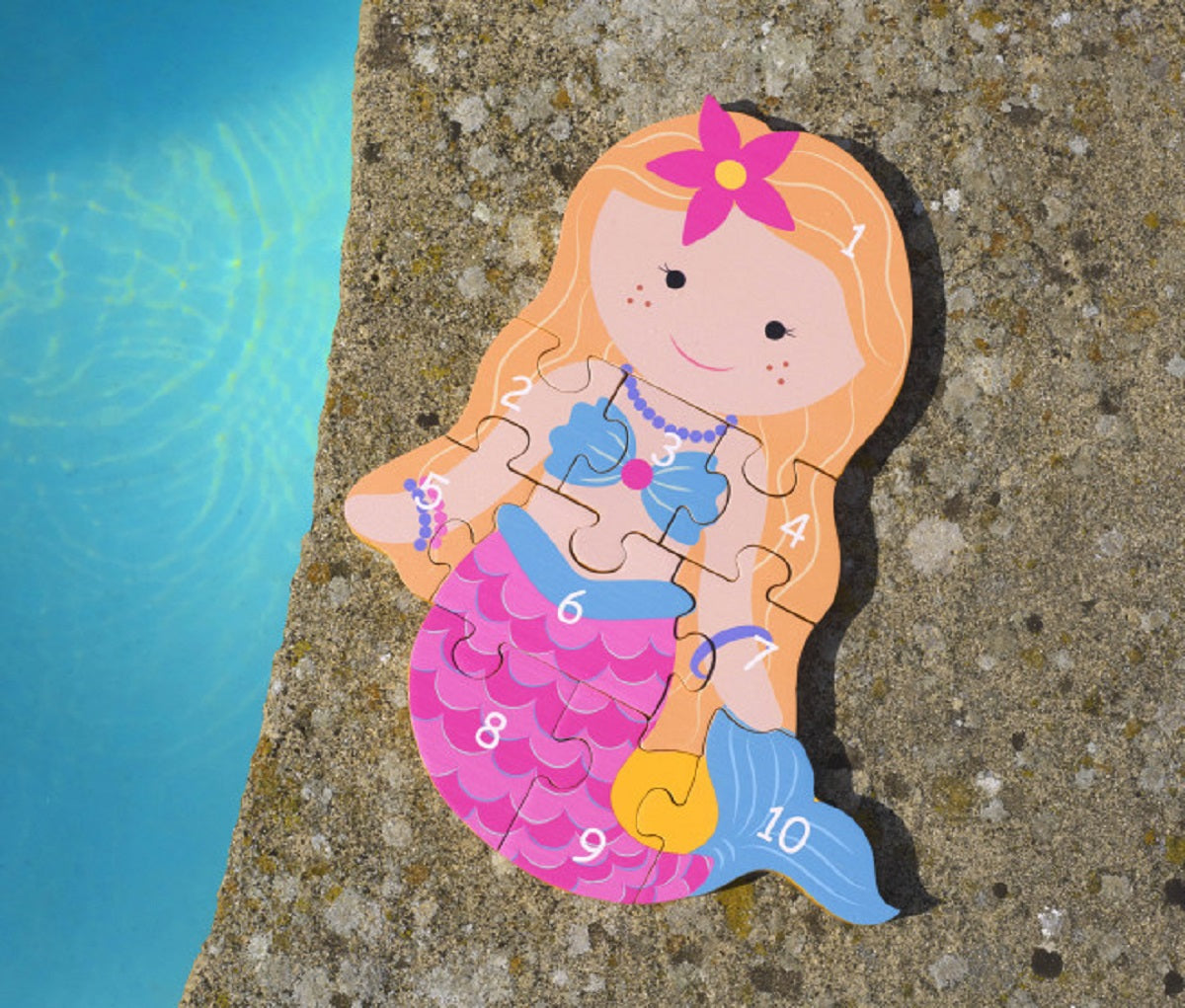 Mermaid Wooden Number Puzzle