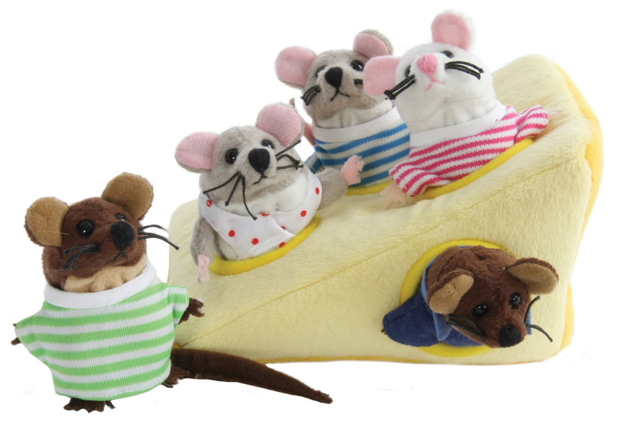 Mouse Family in Cheese Hideaway Puppet