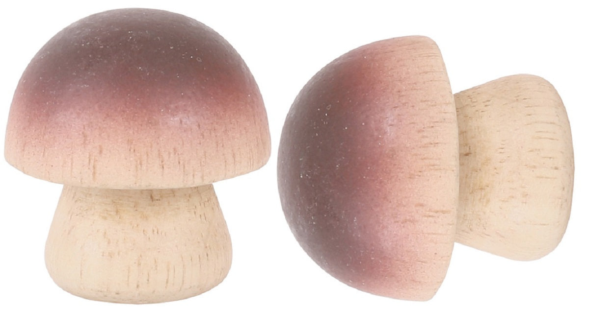 2 x Wooden Mushrooms