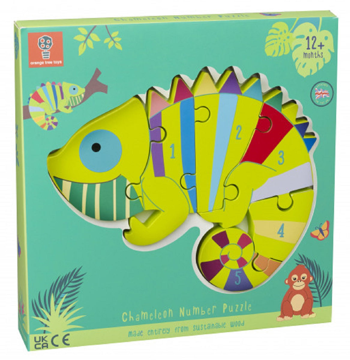 Chameleon Wooden Number Puzzle