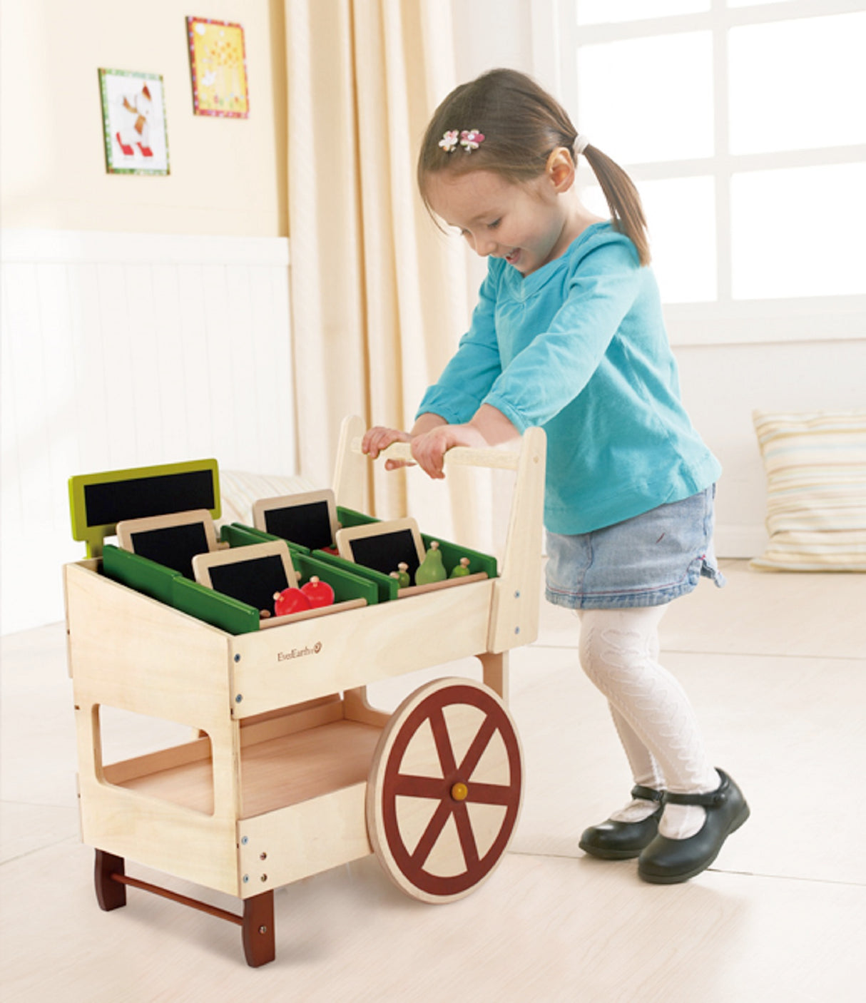 Organic Wooden Fruit & Veg Cart